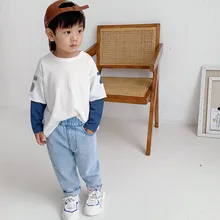 Snidols 19 осень и Новинка зимы Стиль детские джинсы Base-из вельвета, для мальчика, джинсовые штаны Детский жакет из денима для девочки; джинсы