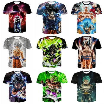 

Fashion 3D printing Unisex T-shirt Anime Dragon Ball Z Hip Hop Harajuku Steewear Tops Plus Size S-5XL Son Goku Vegeta Super Cos