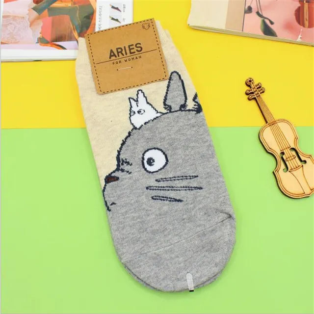 Totoro Sock No face Man Socks Anime Hayao Miyazaki Cartoon Figures Printed Korean Socken Creative Fairydust Cotton Sock 003