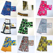 Африканский 4 ярдов органзы соответствующие 2 ярдов ленты шелк африканская леди Анкара одежда платье