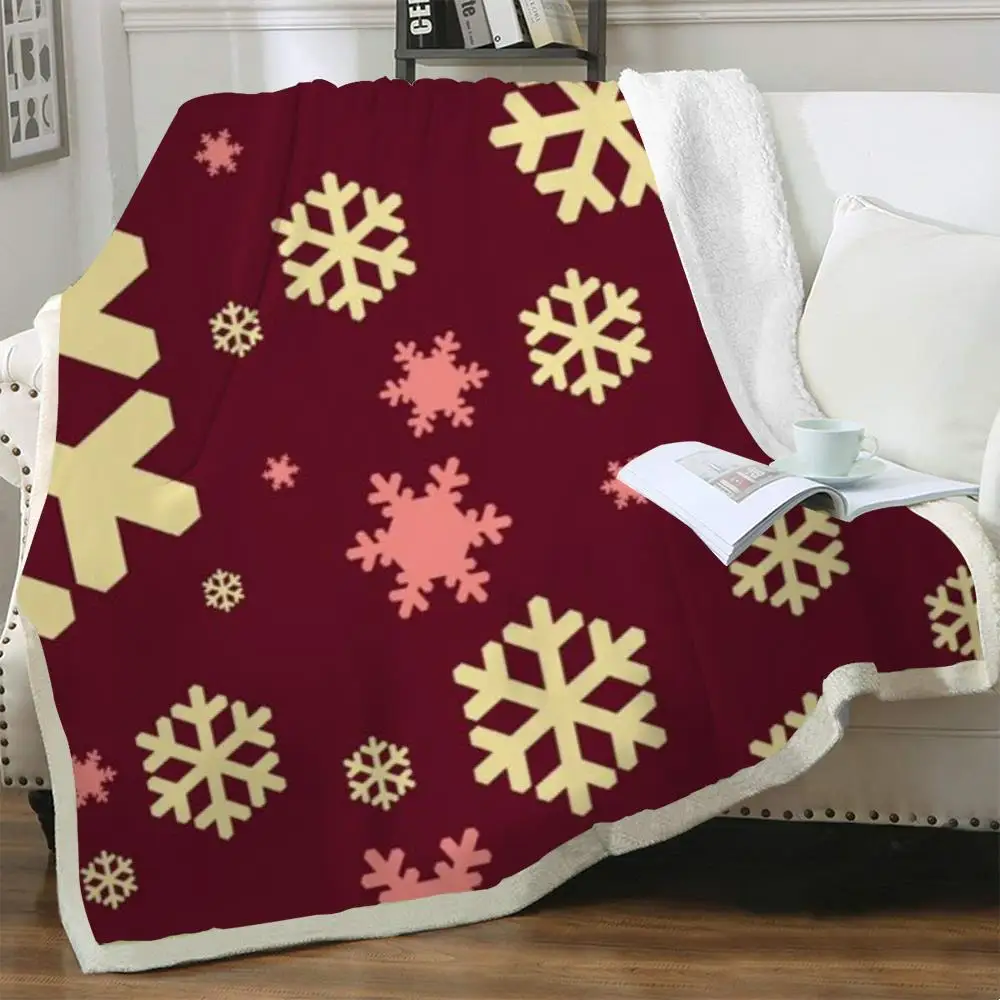 NKNK Christmas Blankets Hip Hop For Beds Party Bedding Throw Harajuku 3D Print Sherpa Blanket New High Quality Adult | Дом и сад