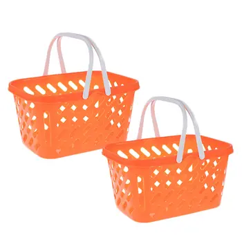 

2pcs Portable Grocery Baskets Shopping Basket with Handle Toys Storage Baskets
