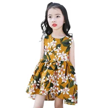 Детское платье для девочек, лето, детское пляжное платье без рукавов в богемном стиле, детская одежда для 3, 4, 5, 6, 7, 8, 10, 12, 14 лет