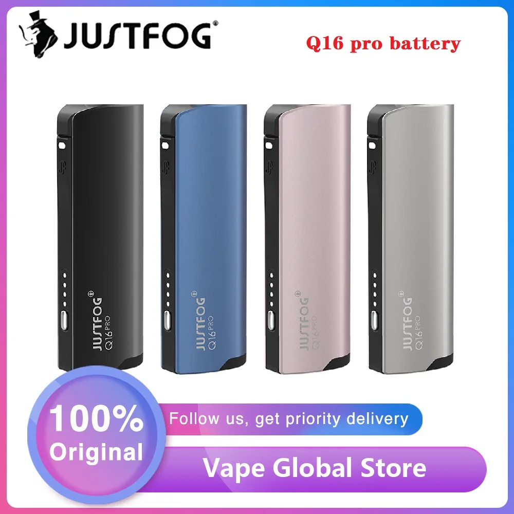 Оригинальный JUSTFOG Q16 Pro батарейный мод с аккумулятором 900 мАч и 4 регулировкой