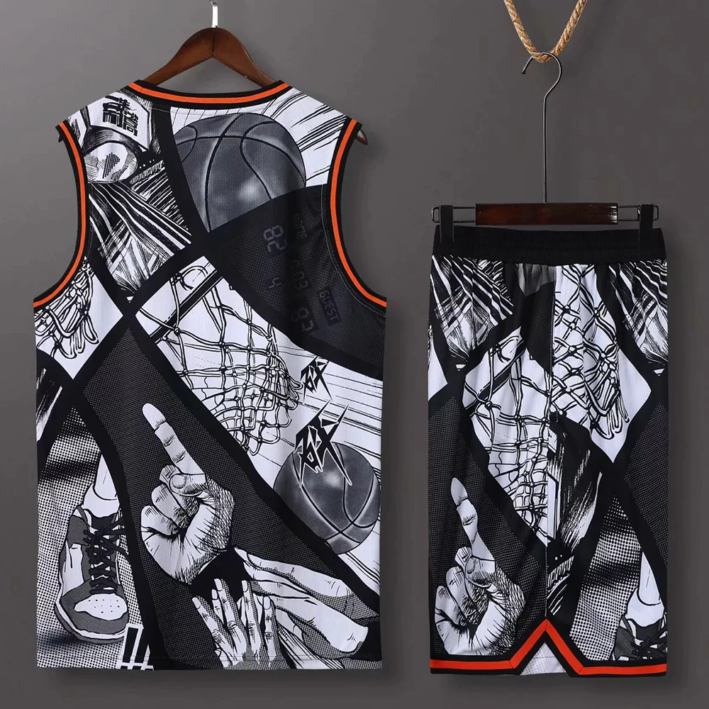 Настраиваемый мужской женский баскетбольный трикотажный комплект спортивной одежды дышащая баскетбольная майка без рукавов рубашки шорты костюм