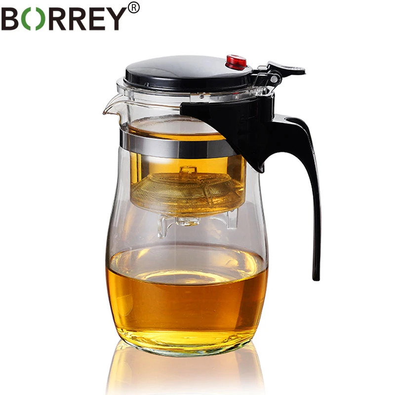 Borreyホウケイ酸ガラスのティーポット耐熱ガラスのティーポット茶注入器フィルタープーアルケトル 500 ミリリットルのカンフー茶の花ティーポット Teapots Aliexpress