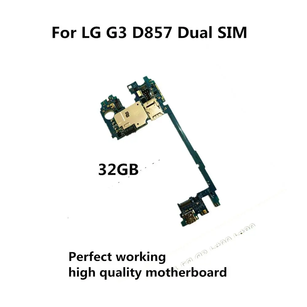 

32GB Full Work Original Unlocked Mainboard For LG G3 D857 Dual SIM Motherboard Logic Circuit Electronic panel