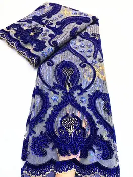 

African Velvet Lace Fabric For Party Dress 2020 Newest Nigerian tulle Lace Fabric with sequence bridal