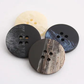 

10pcs Retro Round Resin Buttons 4 Holes Black and White Buttons for Clothing Suit Coat Shirt Sewing Accessories 15mm-30mm