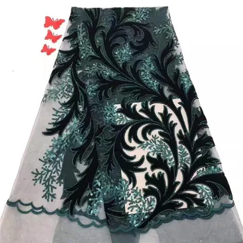 

Hot Sale Velvet Lace Fabric 2019 High Quality African Lace Fabric French velvet Lace Fabric for Evening Dress