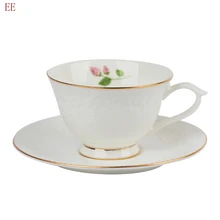 Фарфоровые чашки из костяного фарфора, королевская чашка для кофе, высокое качество, набор чайных тарелок, японская ручная роспись, чашка с розами Beker Zen Bowl E5