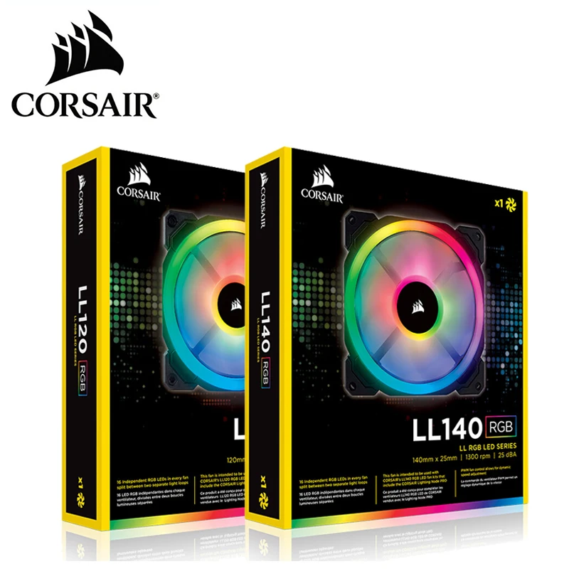 Corsair Вентилятор охлаждения LL серия LL120 RGB 140 RGB 120 мм двойной светильник RGB светодиодный PWM одиночный вентилятор с светильник ing Node Pro