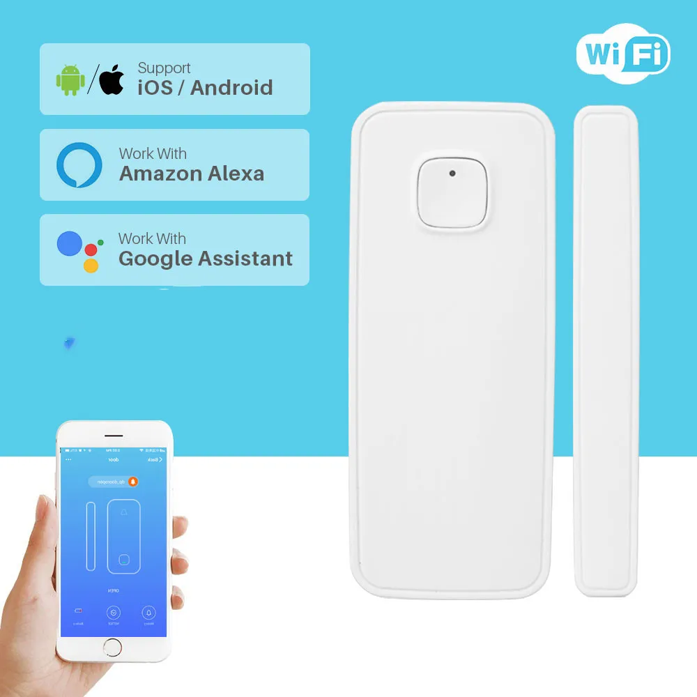 

WIFI Door Sensor Tuya APP Control Door Security alarm Wireless Window Door detector for smart home Alexa Google Home