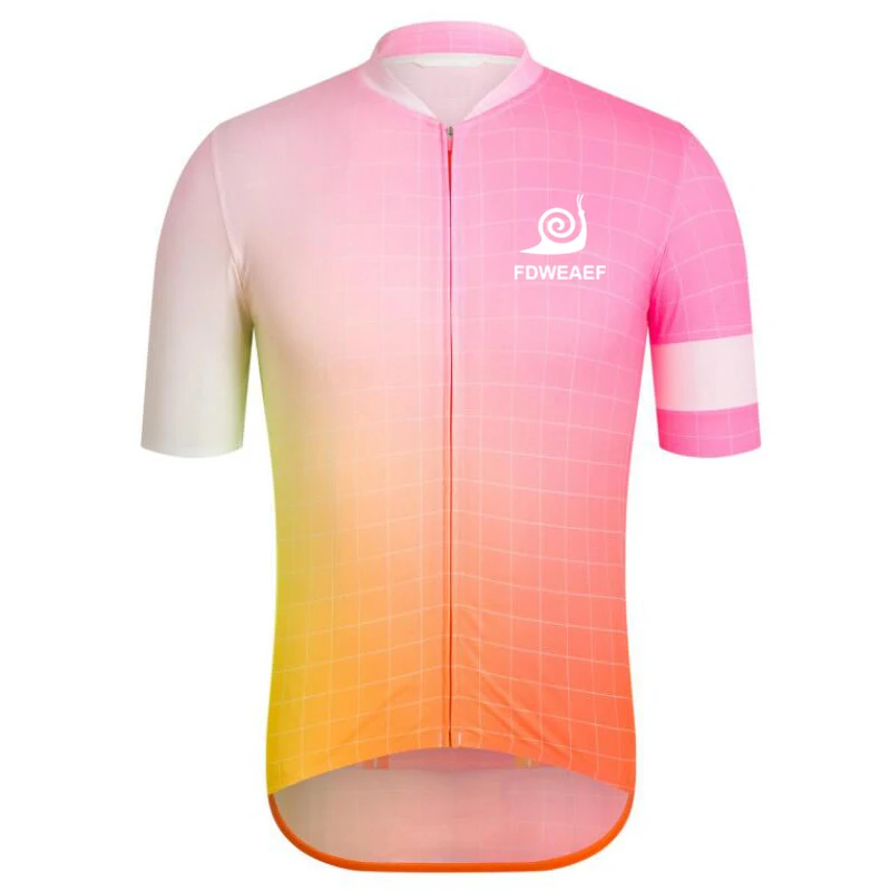 

New Man Short Sleeve Cycling Jersey Team 2020 FDWEAEF Race Tops Summer Bike Shirt Breathable Triathlon Quick Dry