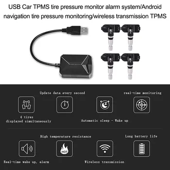 

Car Tire Pressure Monitoring System For Android Navigation Internal Sensor Tpms Tire Pressure Monitor System