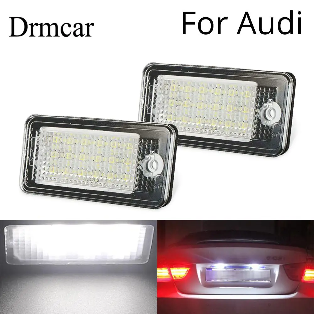 

2Pcs Canbus No Error LED License Number Plate Light Fit Audi A3 A4 A6 A8 B6 B7 S3 Q7