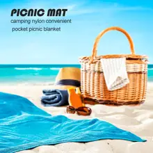 Портативный карманный коврик для пикника, пляжный коврик для путешествий, походный коврик, одеяло, водонепроницаемый влагостойкий легкий нейлон для дома, на открытом воздухе