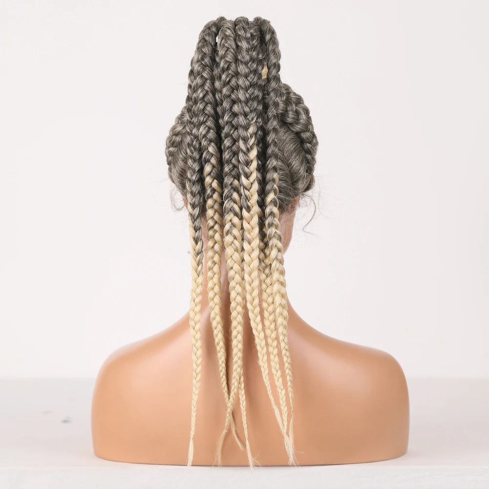 Braided Box Braids Wig Synthetic Lace Wigs for Women Long Hair Braids Wig High Temperature Fiber Cosplay Wigs Heat Resistant