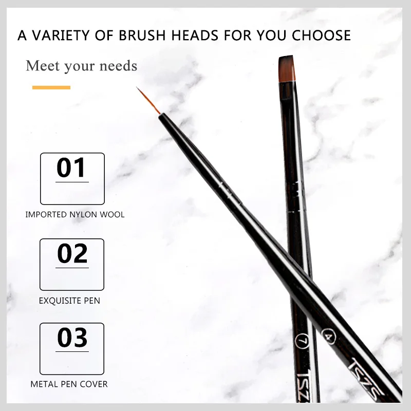 TSZS 1Pcs/Lot Pinceau Nail Art Brushes Manicure Liner Painting Black