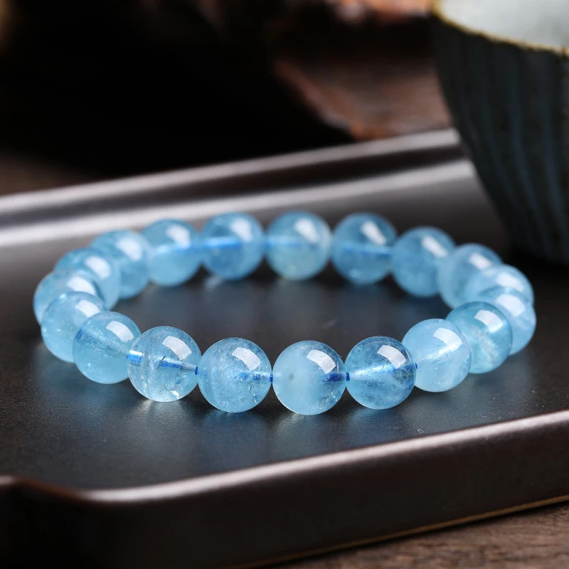 Natural Aquamarines Bracelets for Women Single Circle Crystal Bracelet ...