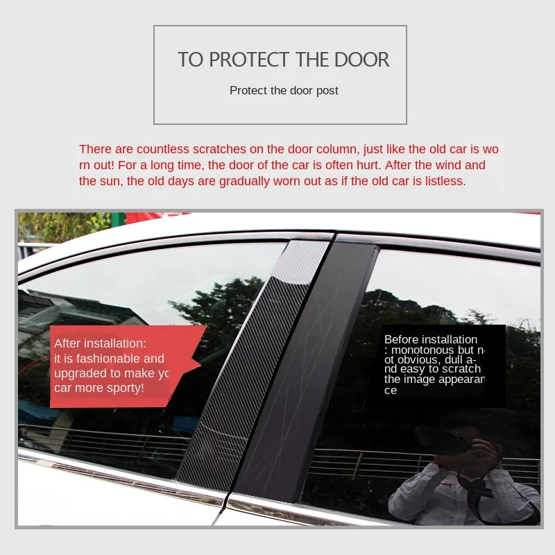 

Car door window column trim decoration protection strip jewelry stickers for BMW 3 5 series X1 X3 X5 X6 Auto styling Accessories