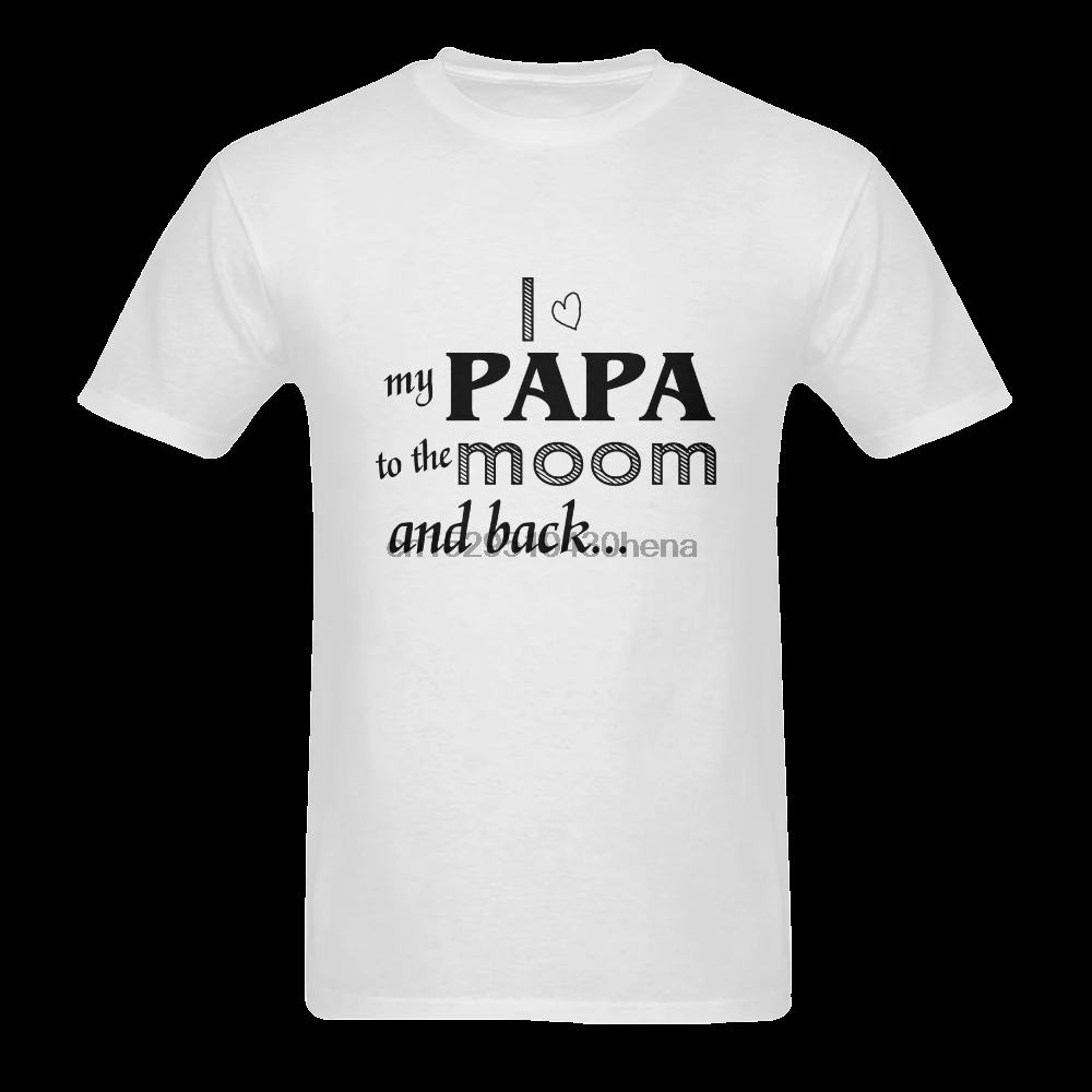 Мужская летняя футболка с коротким рукавом и надписью I love my papa to the moon and back |