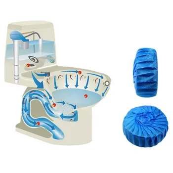 

100% High Quality 5PC Toilet Treasure Practical Tool Automatic Toilet Bowl Antibacterial Cleaning Tabs Cleaner Deodorizer Blue