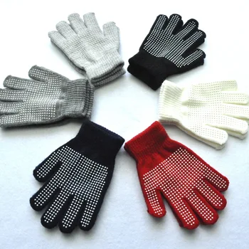 

Solid Knitted Gloves For Children Winter Outdoor Dot Particle Offset Printing Anti-slip Warm Mittens 5-15 Years Old Students