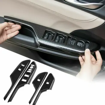 

Left Driving Carbon Fiber Style Door Window Lock Switch Lift Inner Trim for Honda Civic 16-20 Modified Internal Armrest