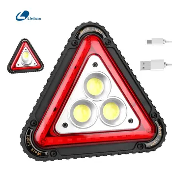 

Portable COB LED Lantern Triangle Warning Led Floodlight Car Repairing Work Lamp Flood Light Searchlight with USB Charging Cable
