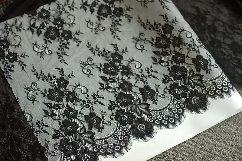 3meter Eyelash Lace Fabric DIY Decorative Soft Off Nylon Eyelash Lace Trim Wedding Dress Fabric