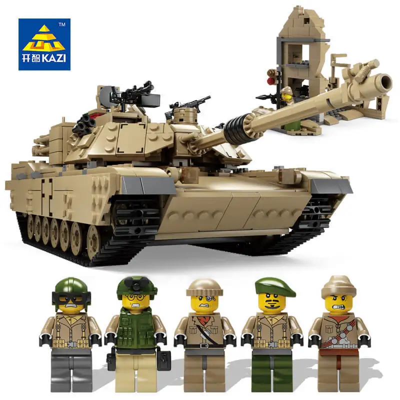 

KAZI Building Blocks Military Series World War II Tank M1A2 Hummer-in-Educational Assembled Model Ky10000