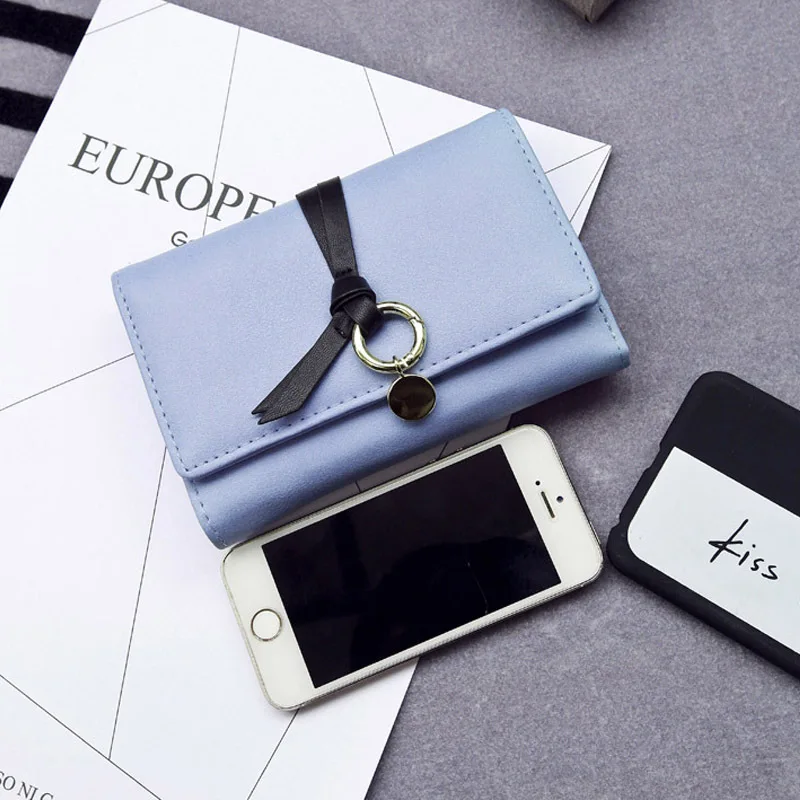 

2019 New Style Short Classic PU Purse Women's Wallet Card Bit More Belt Decoration