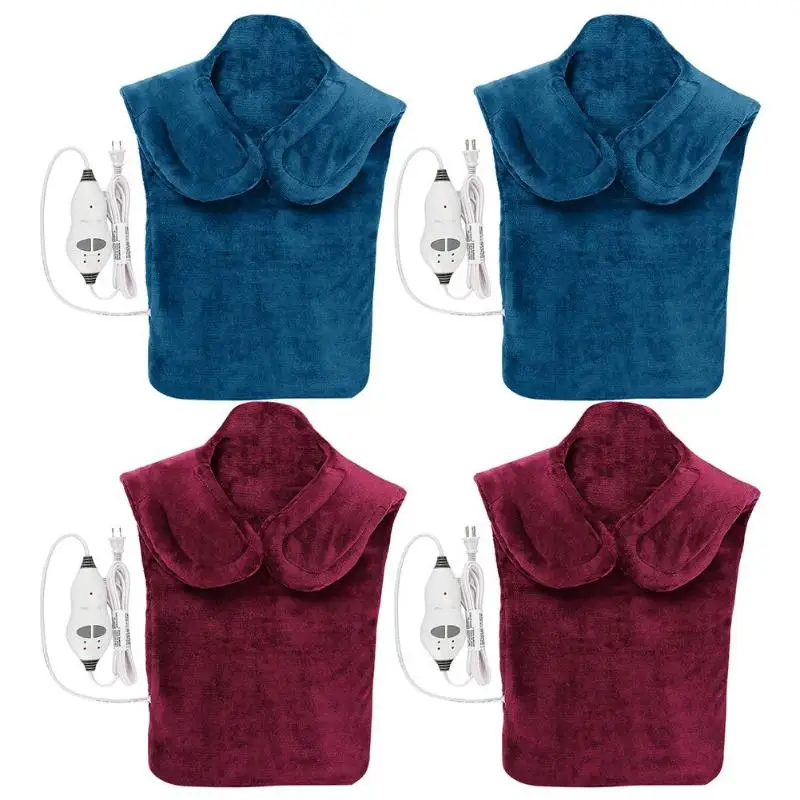 Flannel Health Relief Pain Massage Shawl Charging Thermapulse Decompression Relief Massaging Heat Wrap Massage Shawl EU/US Plug