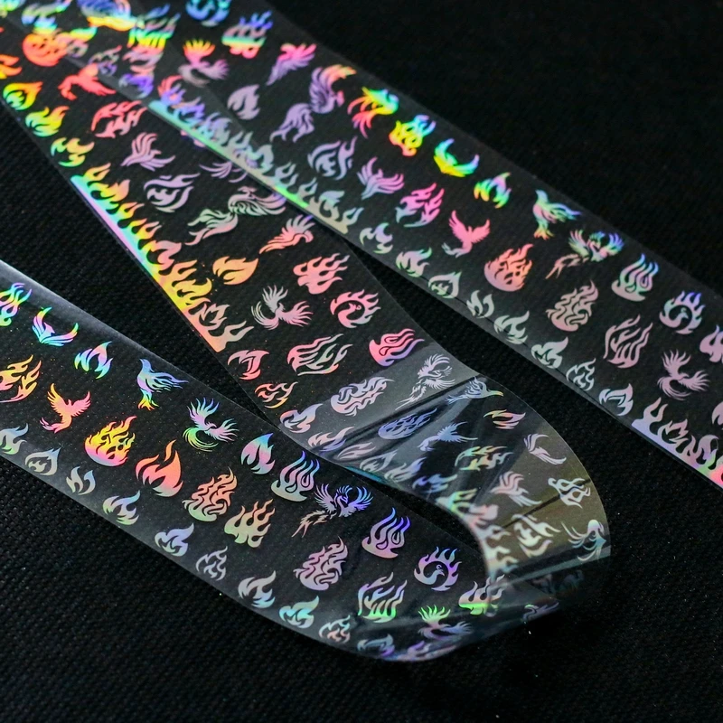28 узоров голографические лазерные ногтевые переводные наклейки из фольги пламенный цветок Единорог Переводные картинки для ногтей украшения для дизайна ногтей