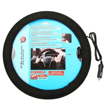 

Universal Car Heated Steering Wheel Cover 12V Cigare Lighter Charge Mount Black Protector Sleeve Auto Interior Supplies