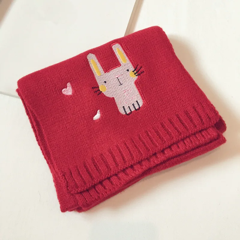 Autumn and winter knitted Children's scarf fashion joker Korean style Cartoon rabbit ring scarf for boy and girl 31 - Цвет: 3