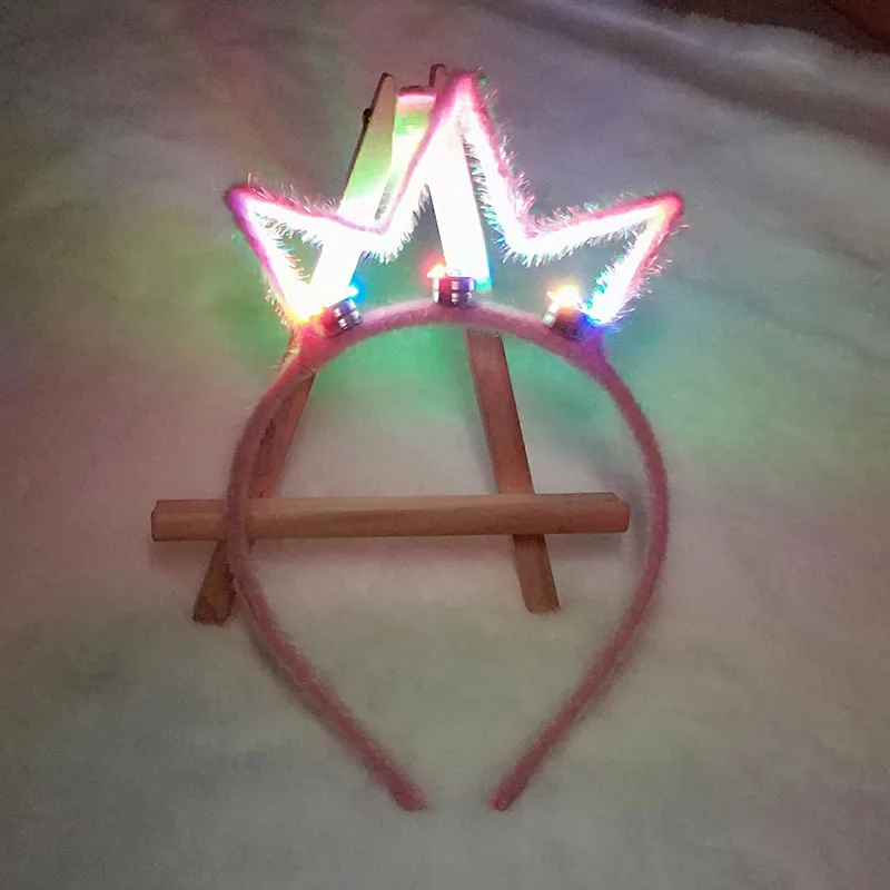 Светодиодный светящийся диадема, светильник в виде короны, повязки на голову, подарок на свадьбу, день рождения, игрушки, Рейв, вечерние принадлежности, рождественские повязки, год - Цвет: light up pink