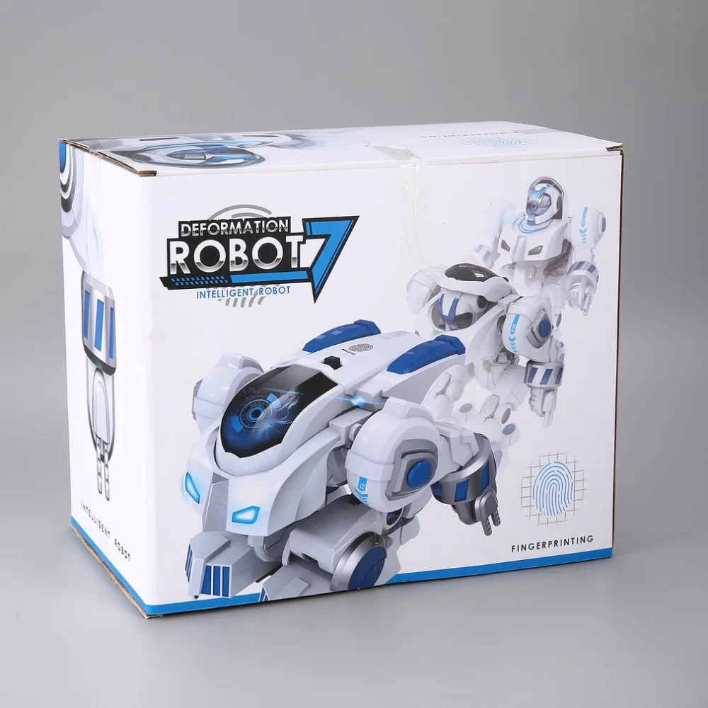 K4 Intelligent Fingerprint Deformation Police RC Robot Walking Dancing Saying Sliding Kid Remote Control Toy Gift