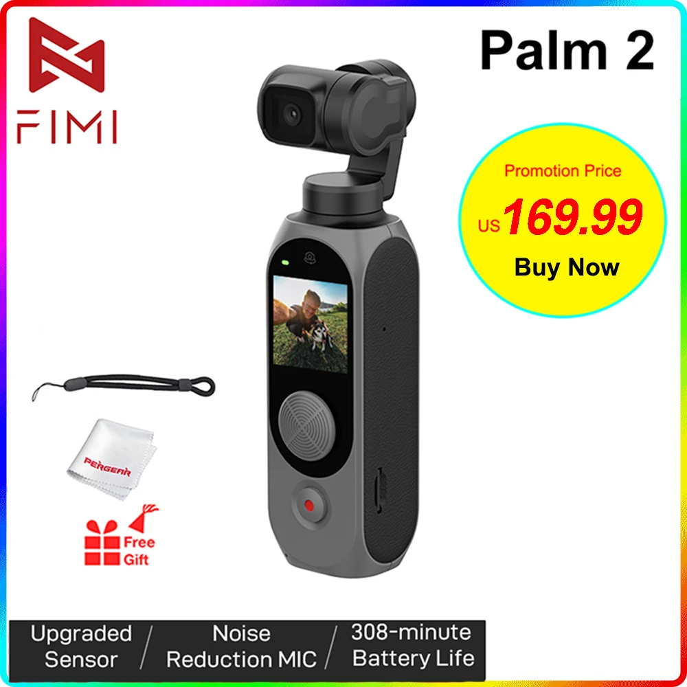 FIMI PALM 2 3-Axis Handheld Gimbal Camera Stabilizer Upgraded 4K 100Mbps 308 min Pocket Mini Smart Camera Wide Angle Smart Track FIMI PALM 2 3-Axis Handheld Gimbal Camera Stabilizer Upgraded 4K 100Mbps 308 min Pocket Mini Smart Camera Wide Angle Smart Track
