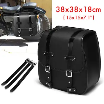 

35x35x18cm Motorcycle Saddlebag PU Leather Left Side Tool Luggage Saddle Bag Black For Honda/Yamaha/Suzuki