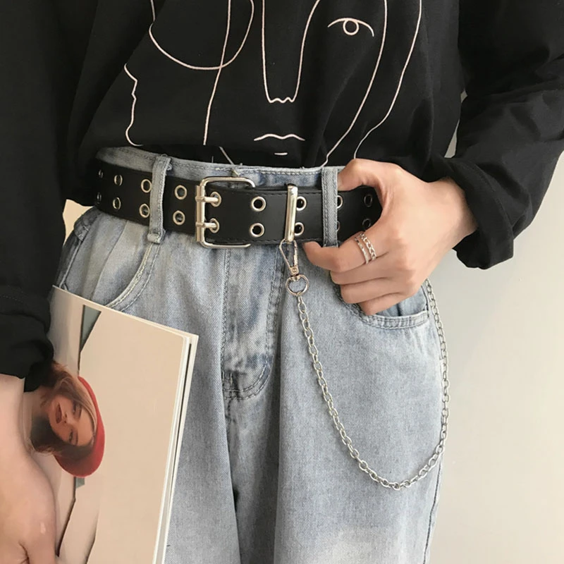 leather jeans with belt holes