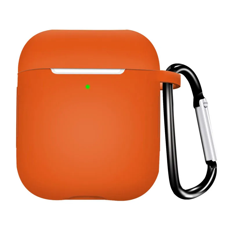 Dark orange Беспроводная bluetooth-гарнитура, силиконовый чехол для airpods 2 1, универсальный чехол для хранения с защитой от падения - Цвет: Dark orange