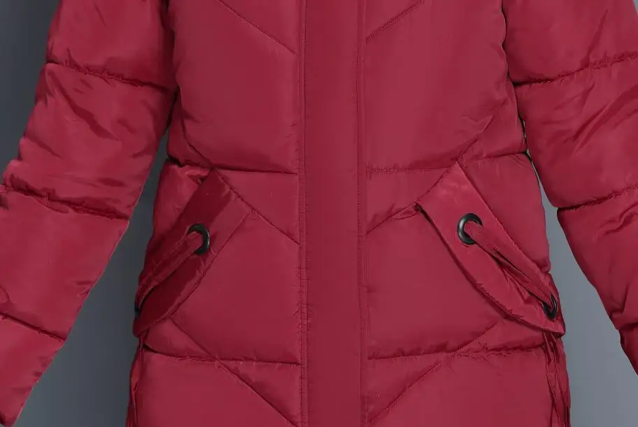 Женская зимняя куртка с меховым воротником, Женская куртка, тонкая длинная куртка с хлопковой подкладкой, зимнее пальто, парка, большой размер 6XL