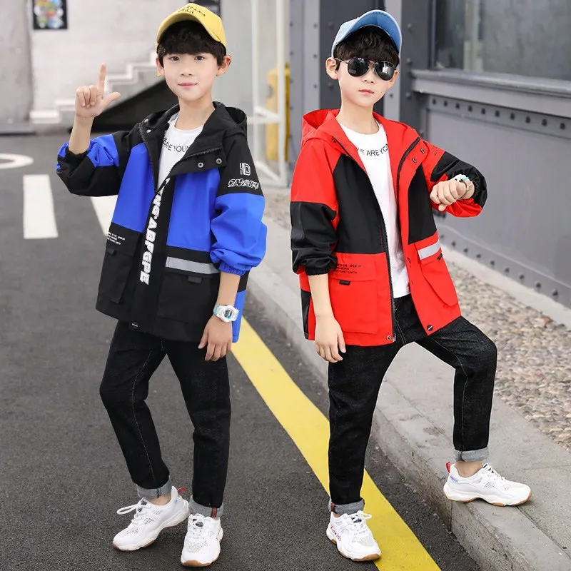

BOY'S Coat 2020 Spring And Autumn New Style 6 Mixed Colors 5 Trench Coat 7 Raincoat Jacket Children 8 Big Boy Ten 13-Year-Old Bo