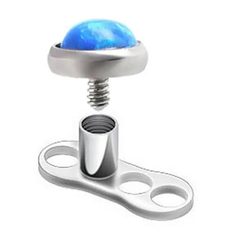 10Pcs Body Piercings Jewelry 14G Surgical Steel 3-Hole Grade 23 Titanium Bases