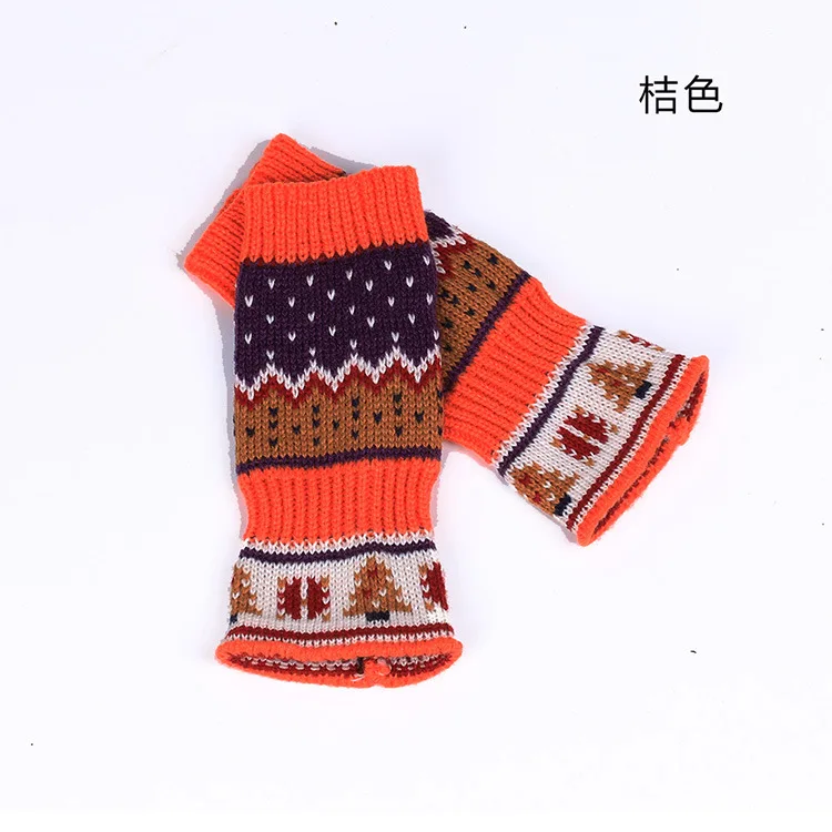 Новогодняя елка перчатки AliExpress стиль вязаные перчатки половина пальца компьютерные перчатки цветные теплые перчатки