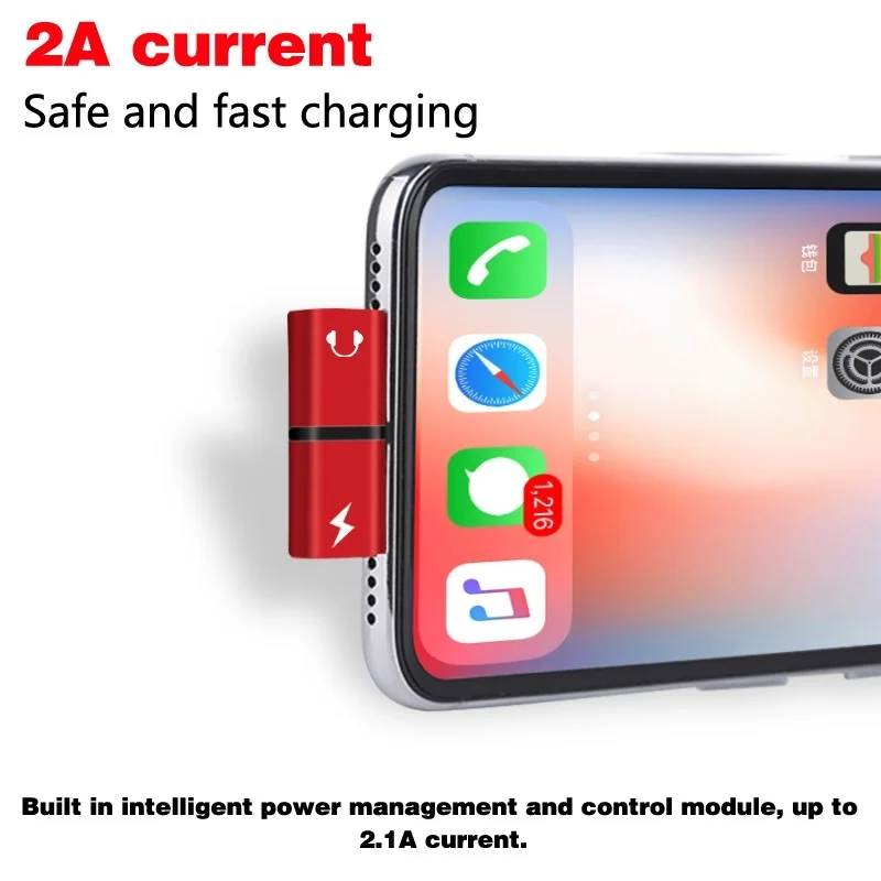 2 в 1 двойной разъем для наушников Lightning аудио зарядное устройство адаптер Iphone 11 Pro