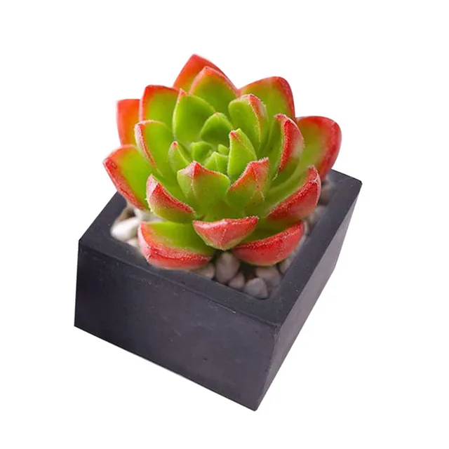 Mini Négyzet Alakú Zamatos Növényi Virág Edény Szilikon Barkácsbeton Cement Agyag Penész Virágcserapu Geometriai Gipszerőlap - Image 2