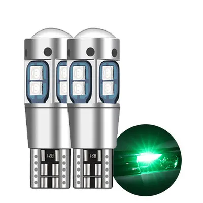 ASLENT 2PCS High Quality T10 W5W 168 192 Led Tail Light 3030 10smd 12V Car Led Auto Lamp CANBUS NO Error Car Marker Parking Bulb green